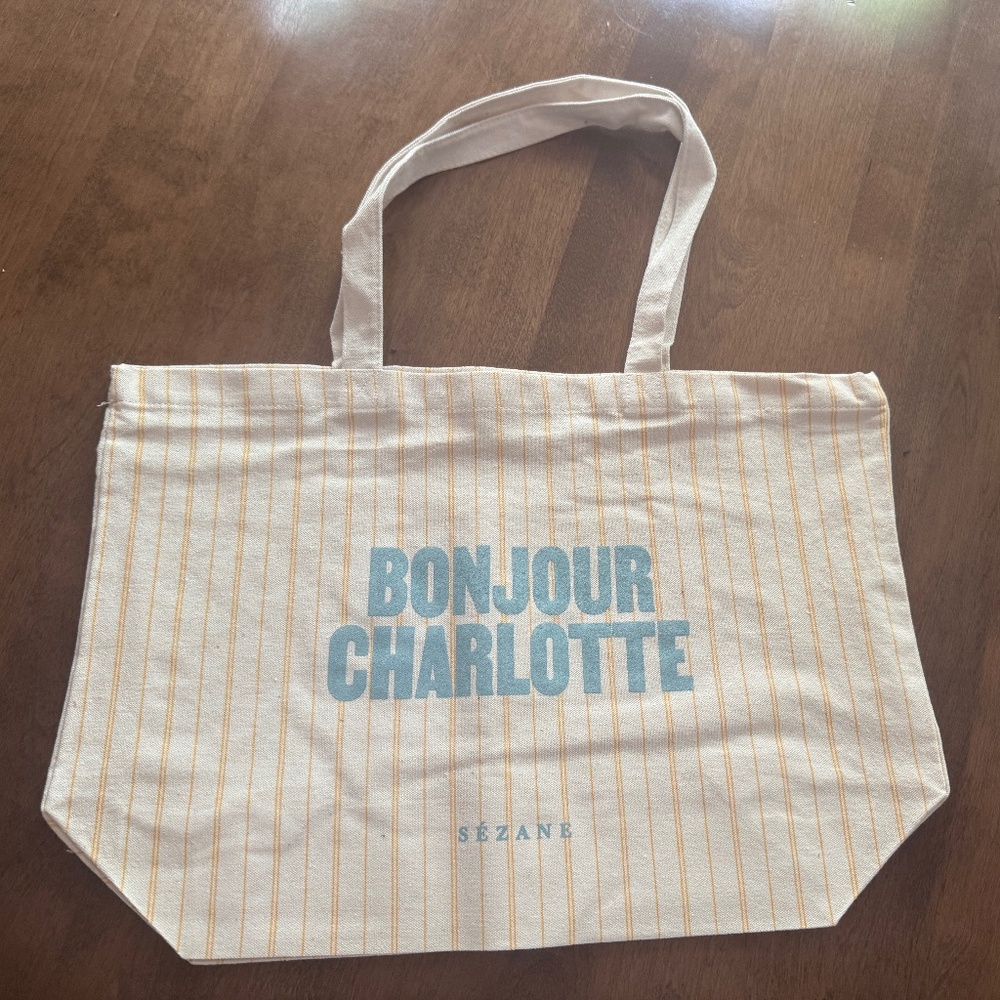 Sezane Tote "Bonjour Charlotte" NWOT
